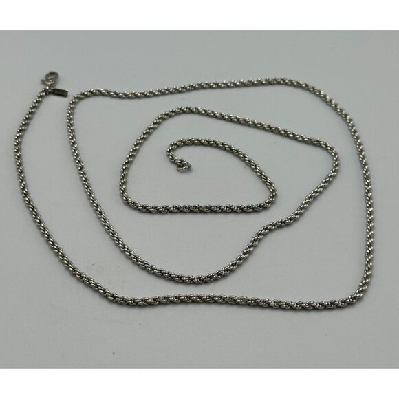 3/$30 Vintage Monet Necklace Twist Rope Chain 2MM Long Length Thin 28 Inch - Picture 1 of 10